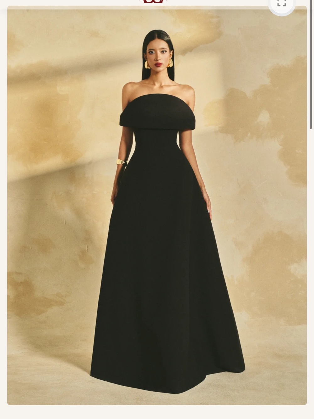 Scarlett Black Off-Shoulder Maxi Gown